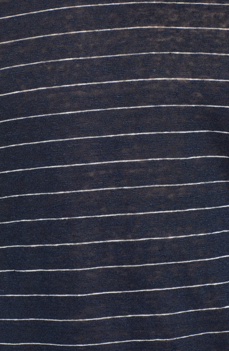 Club Monaco Long Sleeve Stripe Linen T-Shirt, Alternate, color,