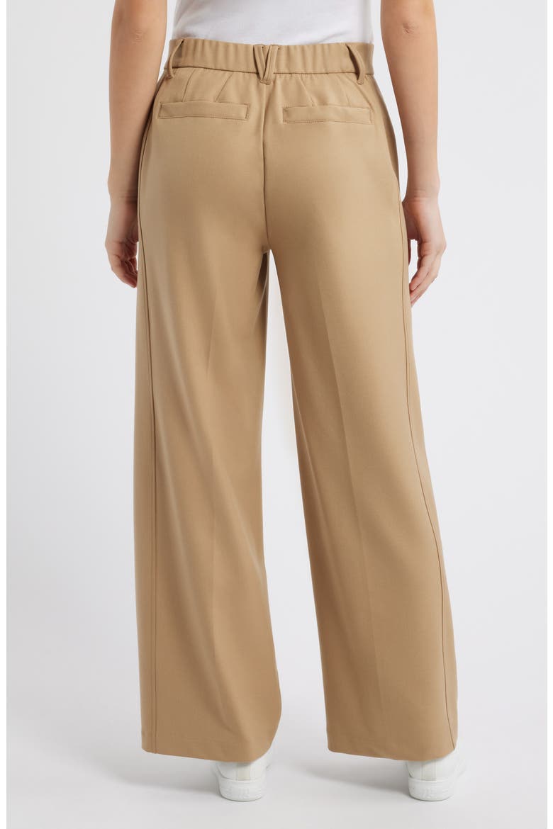 Relaxed Waist Wide Leg Trousers, Alternate, color, HAZELNUT CREAM