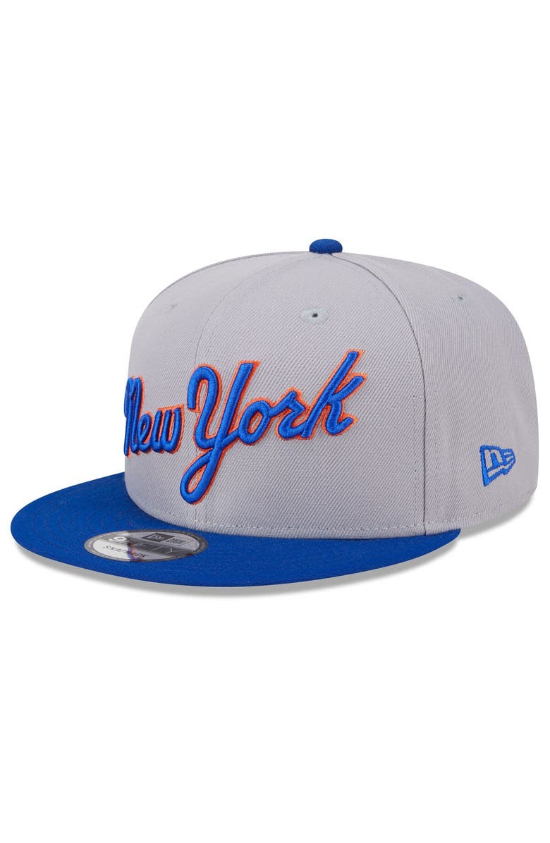 New Era Men's New Era Gray New York Mets 2024 Batting Practice 9FIFTY Snapback Hat, Main, color,