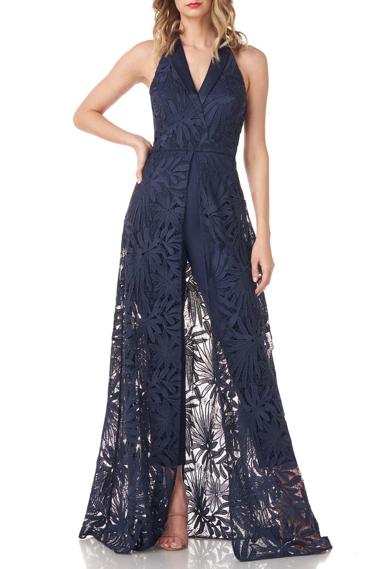 Lace Maxi Romper, Main, color, MIDNIGHT
