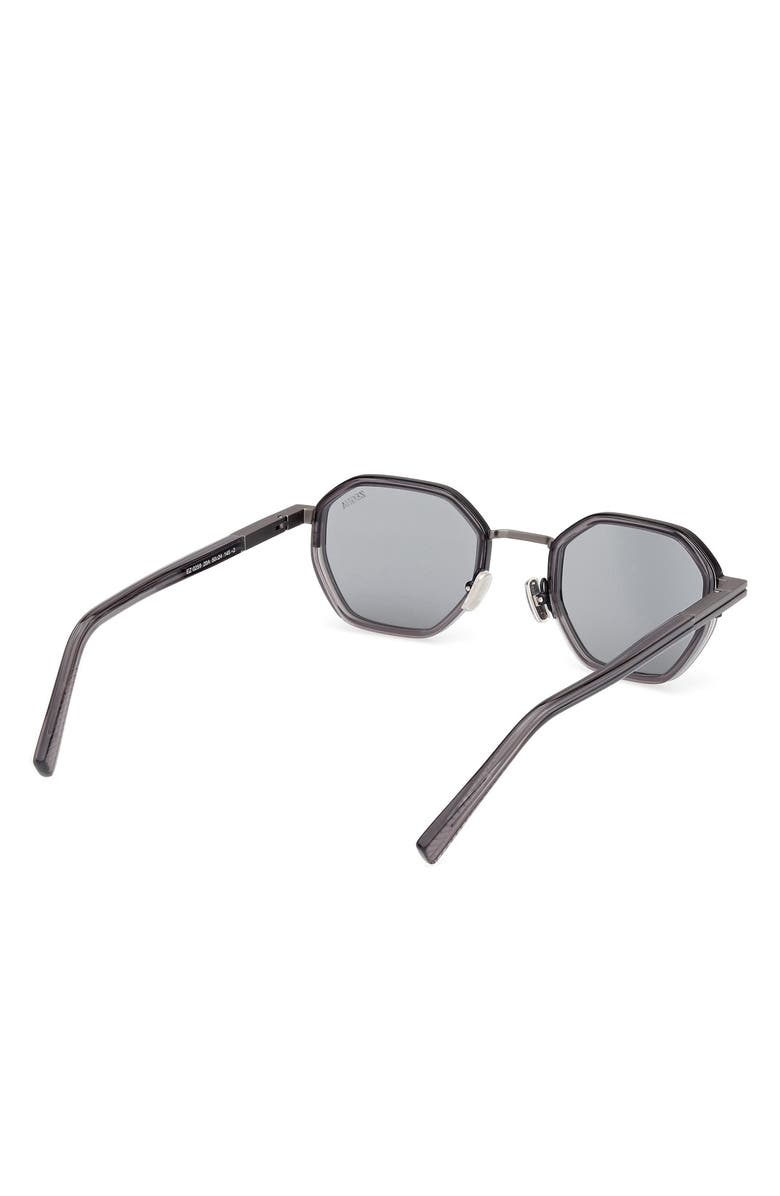 ZEGNA 50mm Geometric Sunglasses, Alternate, color, Grey/ Other / Smoke
