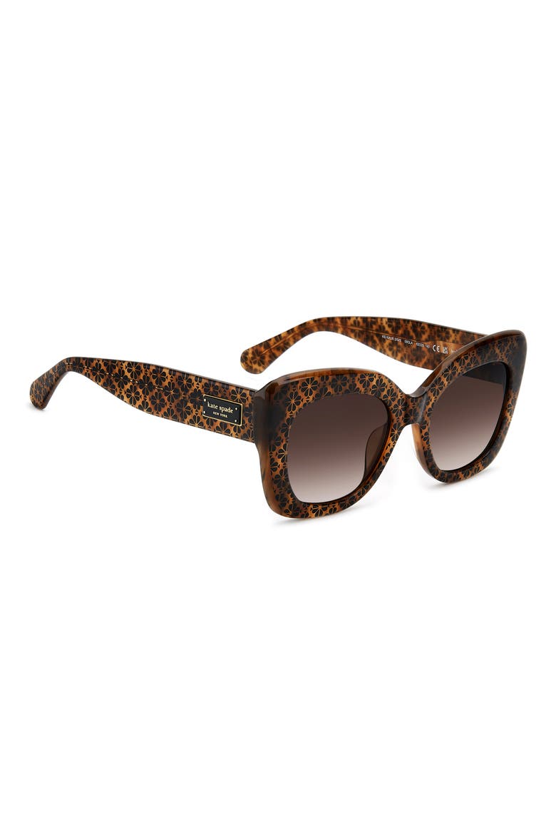 kalie 52mm gradient polarized square sunglasses, Alternate, color, BROWN/ BROWN SF POLAR