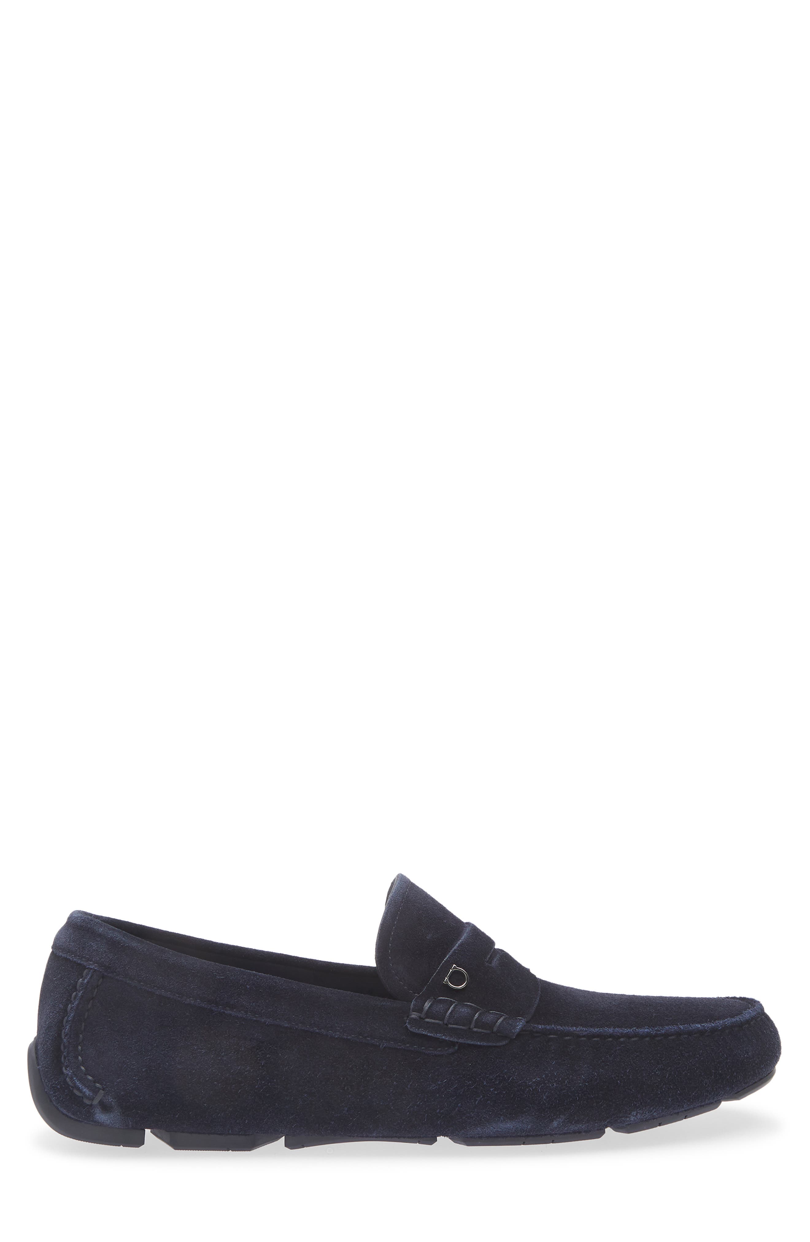 FERRAGAMO Timothy Driving Loafer, Alternate, color, Navy Navy Navy