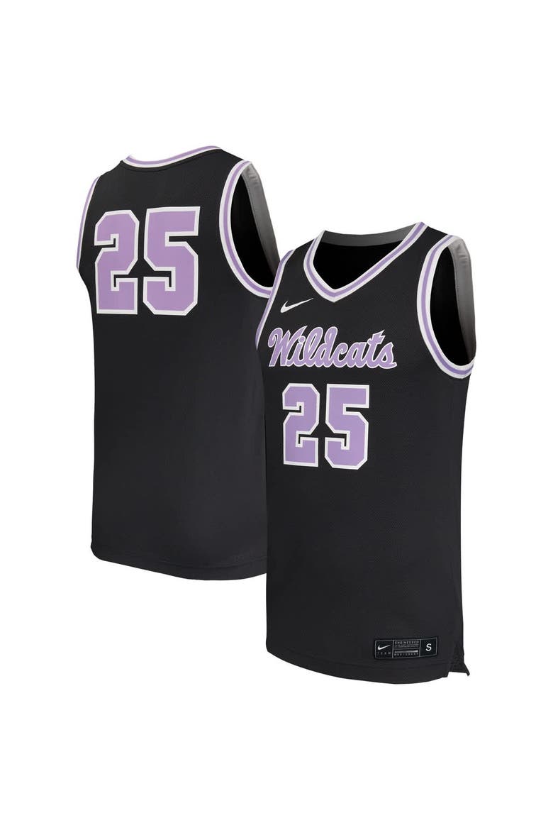 Men's Nike #25 Black Kansas State Wildcats Replica Basketball Jersey, Main, color, Black