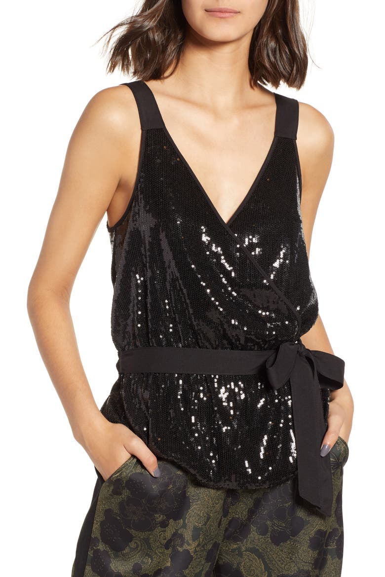 Sequin Camisole, Main, color, BLACK SEQUINS