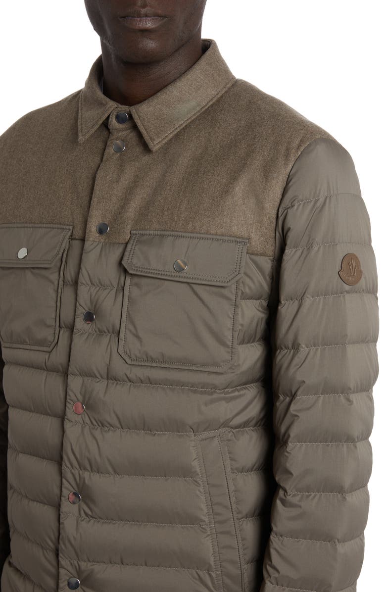 Moncler Fauscoum Virgin Wool & Quilted Nylon Down Jacket, Alternate, color, 