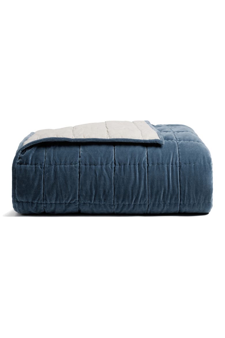 Hand Stitched Velveteen Quilt, Main, color, DUSK