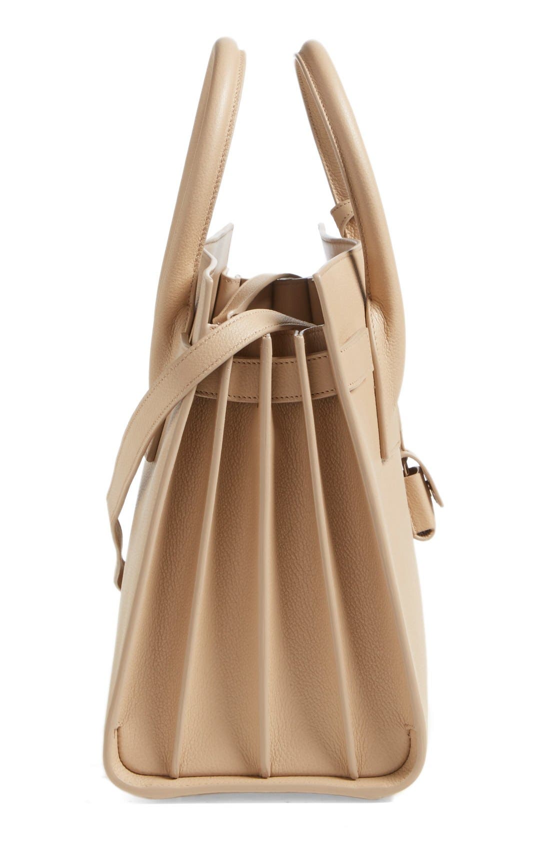 'Small Sac de Jour' Leather Tote, Alternate, color, DARK BEIGE