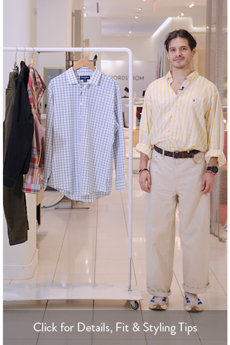 Leeward Trim Fit Windowpane Performance Button-Up Shirt video