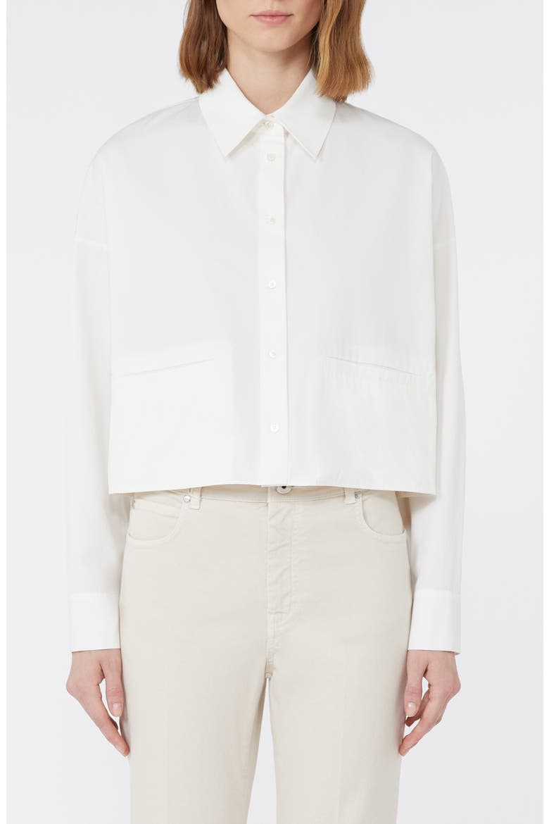Svago Boxy Cotton Button-Up Shirt, Main, color, WHITE