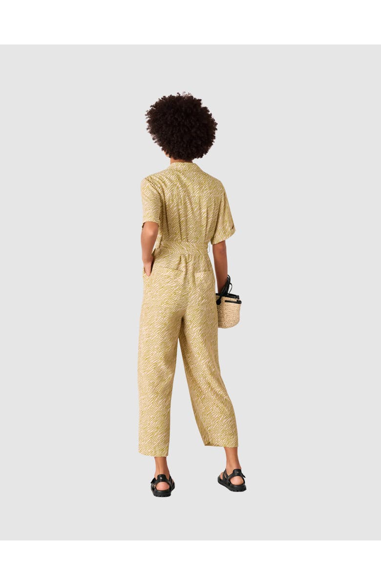 Whistles Kelly Tiger Flame Cropped Jumpsuit, Alternate, color, Green/Multi