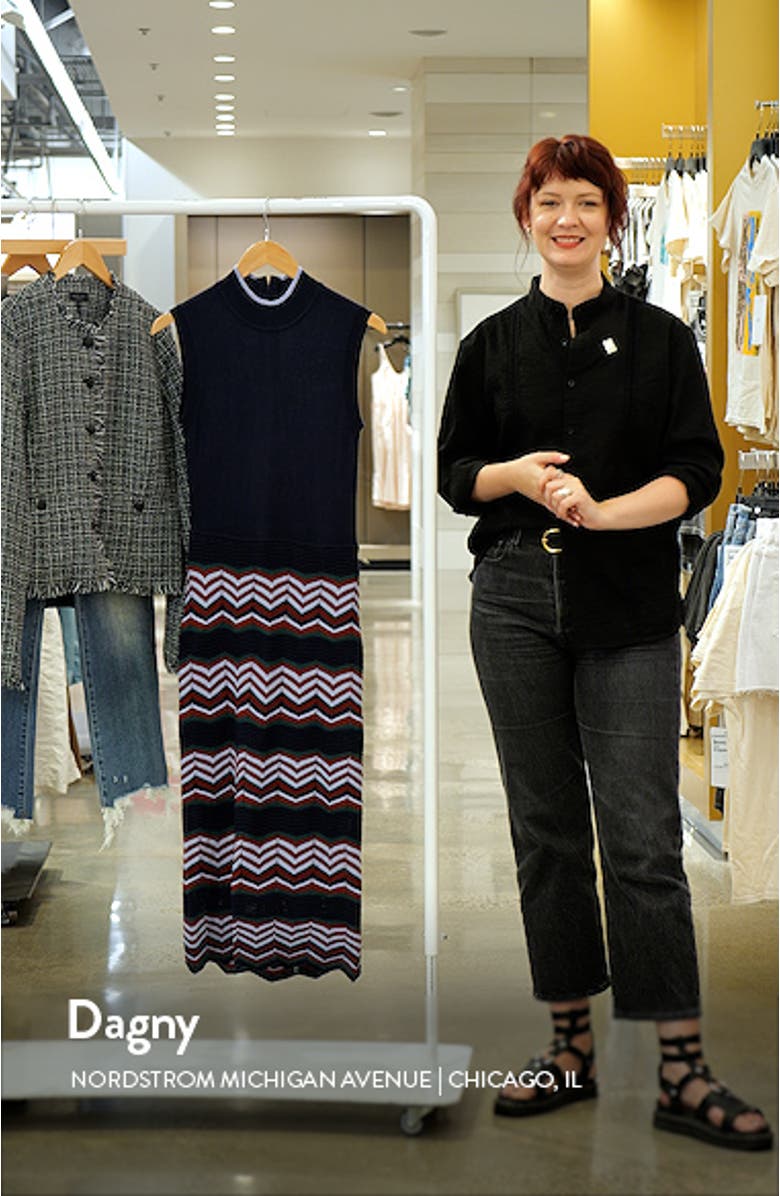 Sleeveless Mock Neck Body-Con Sweater Dress, sales video thumbnail