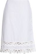 EENK Stripe Lace Trim Cotton Skirt