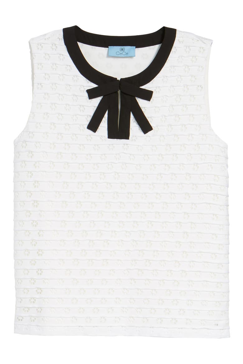 Bow Front Jacquard Knit Top, Alternate, color, NEW IVORY