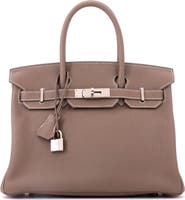 Pre-Owned Hermes Birkin Handbag Grey Togo with Palladium Hardware 30