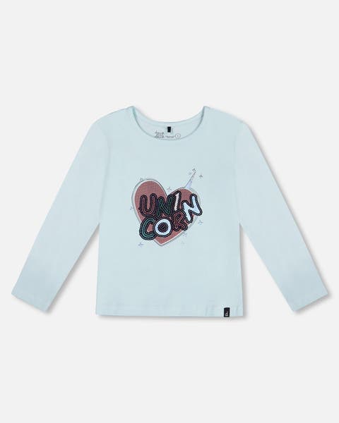 Deux Par Deux Organic Jersey T-Shirt - Blue Haze