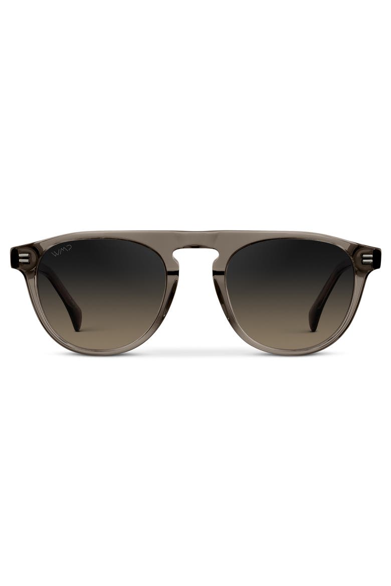 Axel - 51mm Rounded Aviator Polarized Sunglasses, Main, color, Crystal Gunmetal