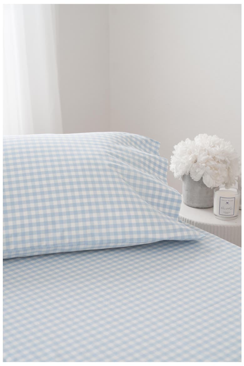 Signature Collection Gingham Sheet Set, Alternate, color, BLUE