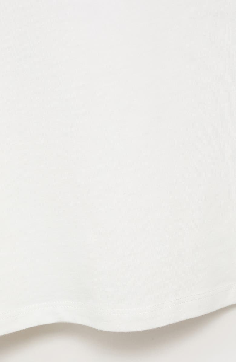 MANGO Appliqué Flower Cotton Graphic T-Shirt, Alternate, color, Off White