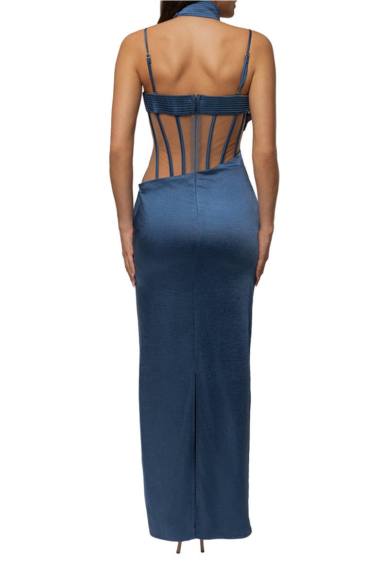 Golden Hour Corset Maxi Dress, Alternate, color, Blue