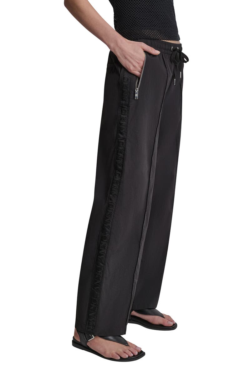 Front Seam Nylon Straight Leg Pants, Alternate, color, BLACK