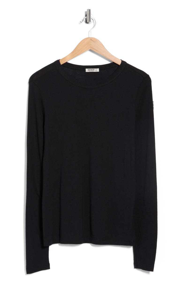 BUCK MASON Cloud Jersey Long Sleeve T-Shirt, Main, color, Black
