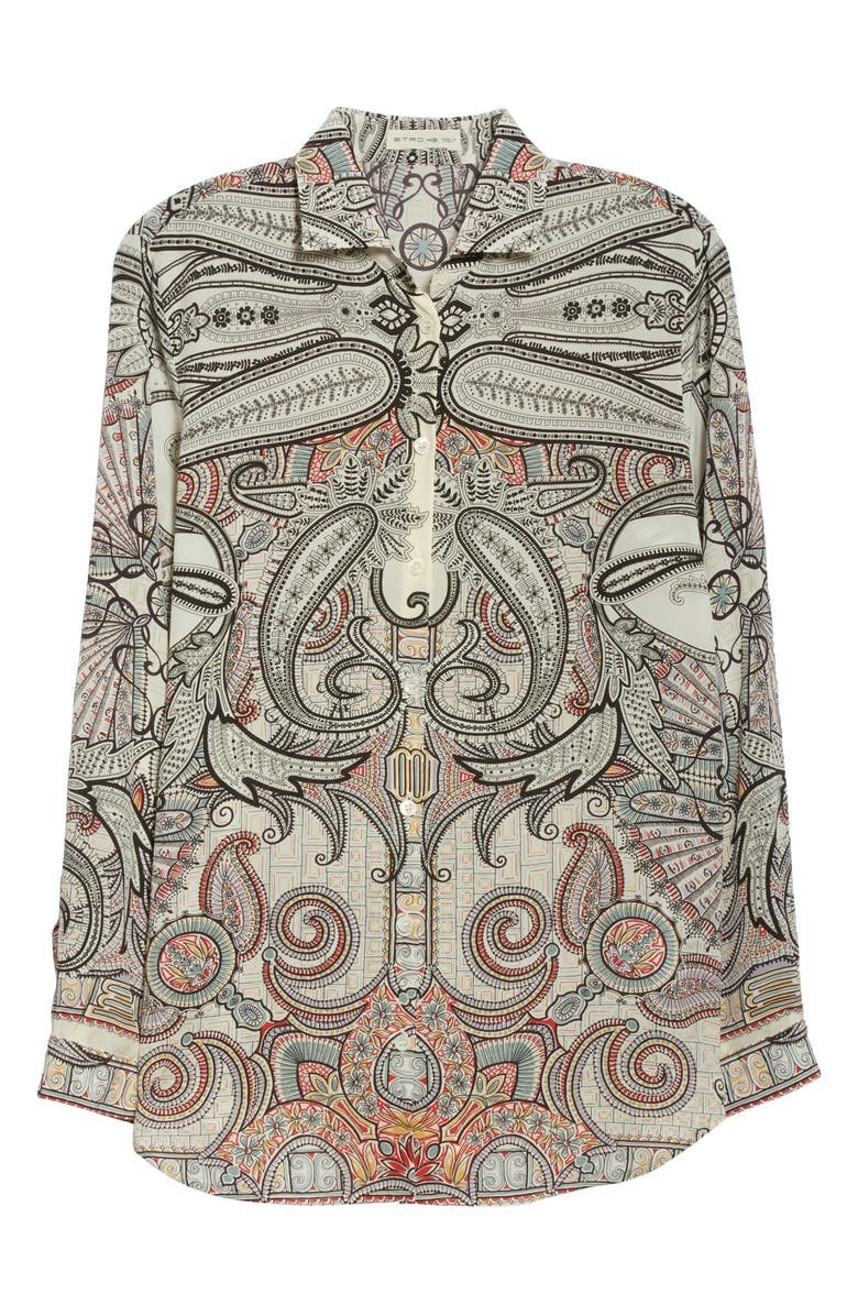 Etro Paisley Print Silk Blouse, Alternate, color, 