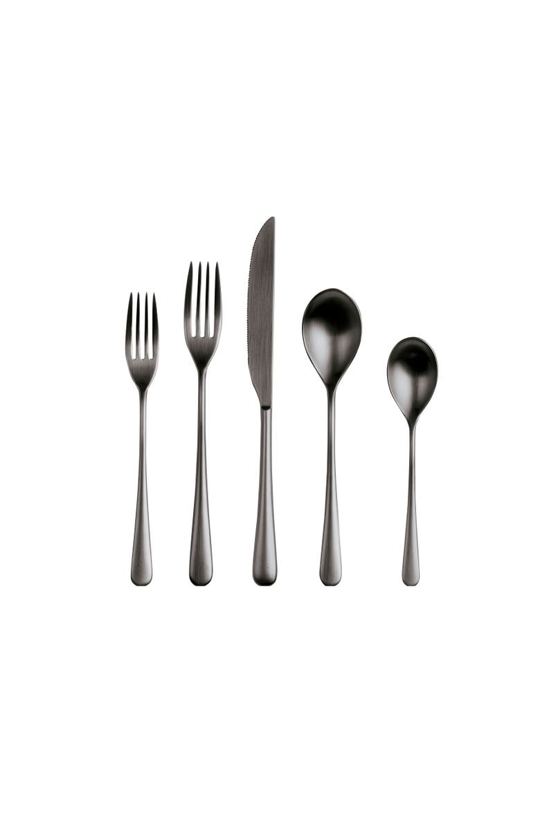 Mepra Neve Flatware Set - 5 Pieces, Main, color, Ice Black Gold