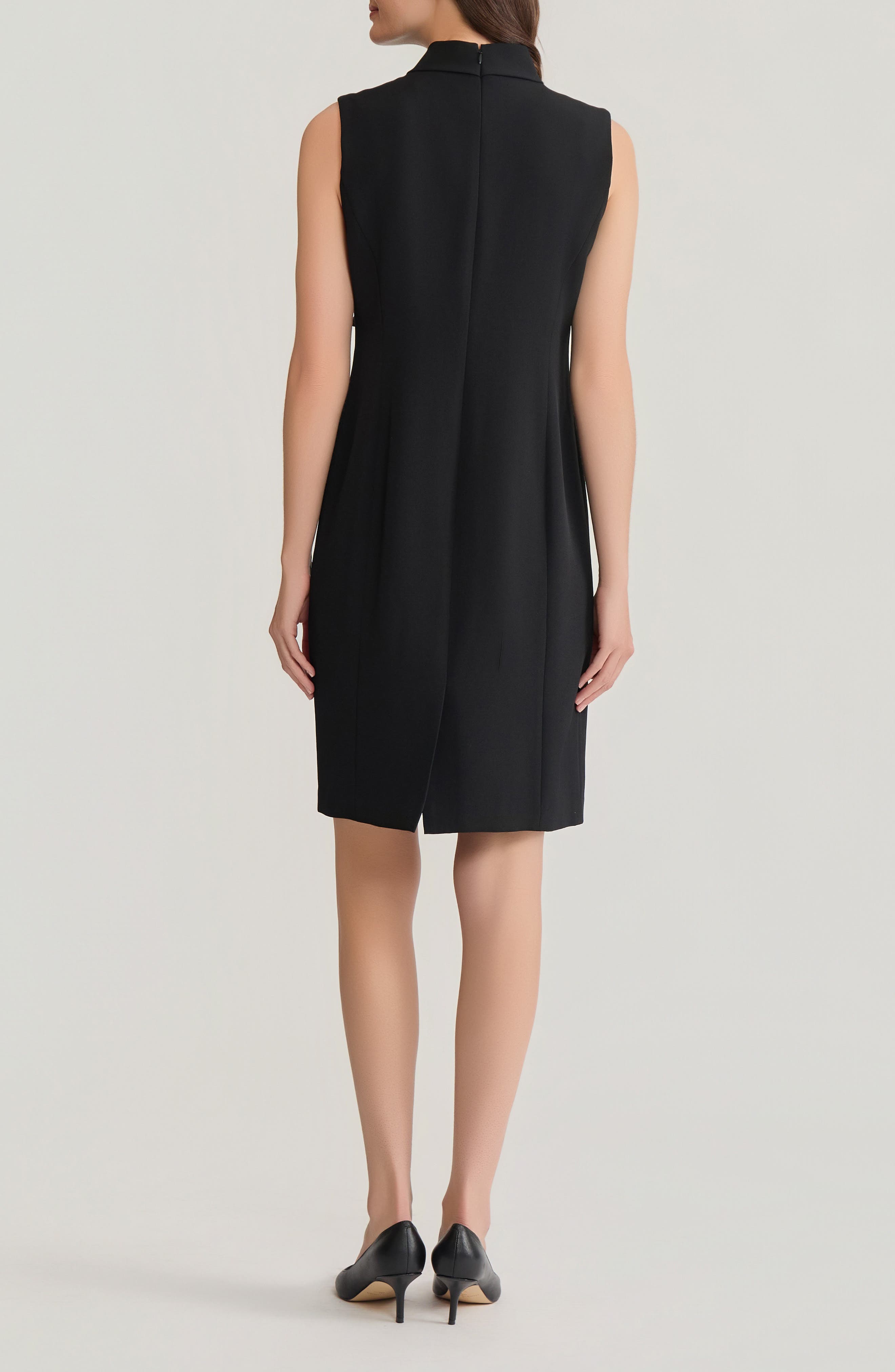 Neck Tie Sleeveless Sheath Dress - image 2