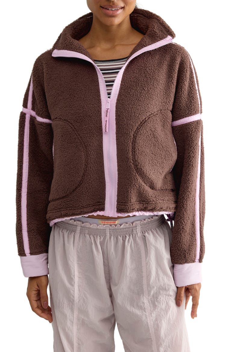 Mountain High Fleece Jacket, Main, color, TRUFFLE/ POWDER PINK