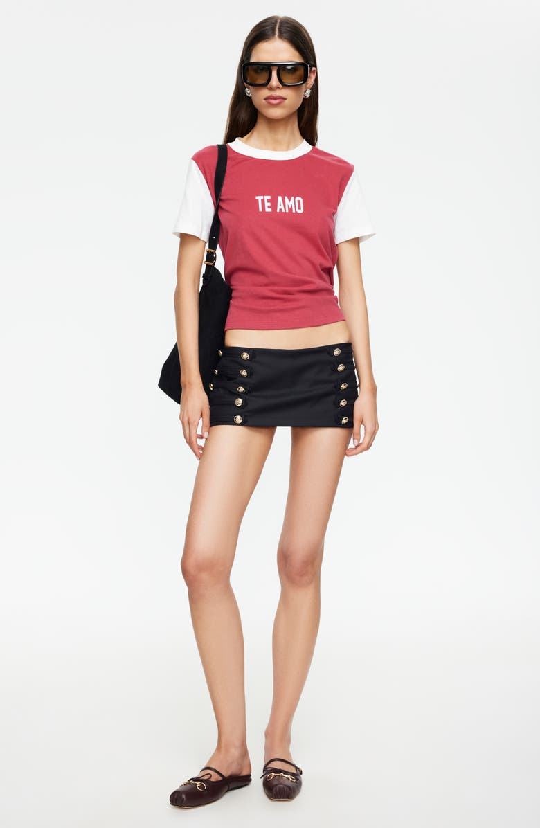 LIONESS Rush Hour Button Skort, Alternate, color, Onyx