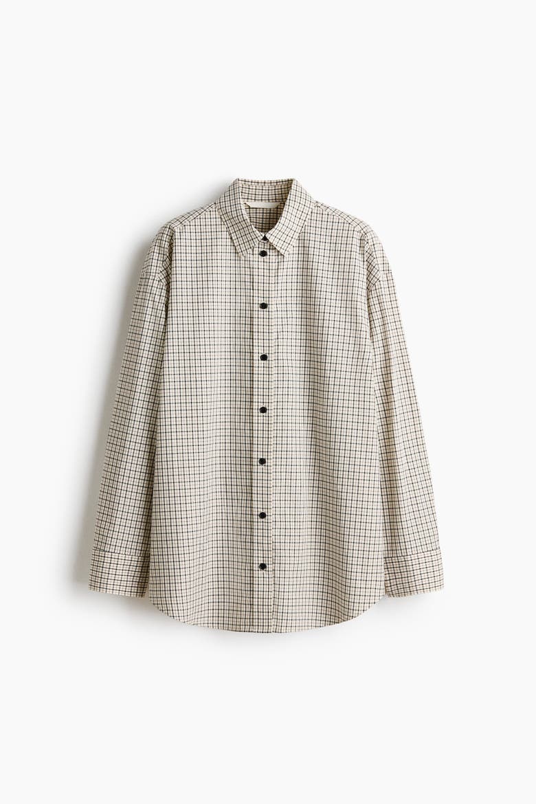 Oversized Shirt, Alternate, color, Cream/checked