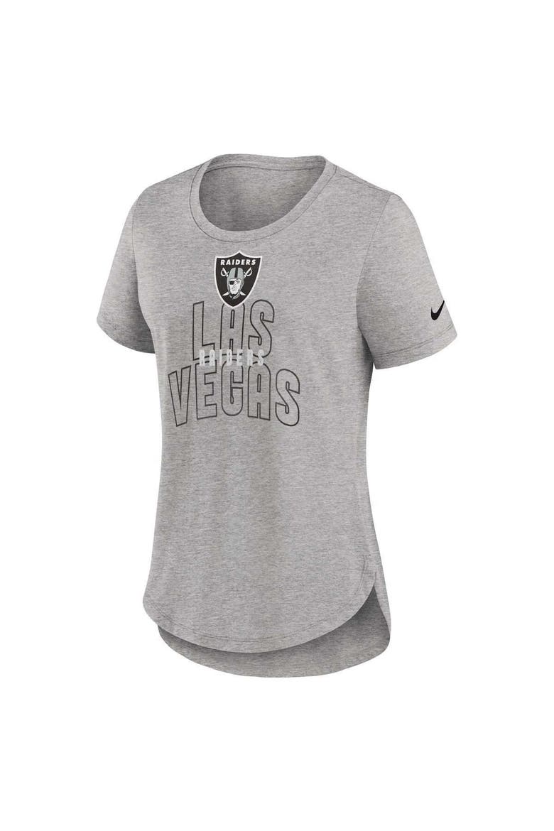 Women's Nike Heather Gray Las Vegas Raiders Fashion Tri-Blend T-Shirt, Alternate, color, Heather Gray