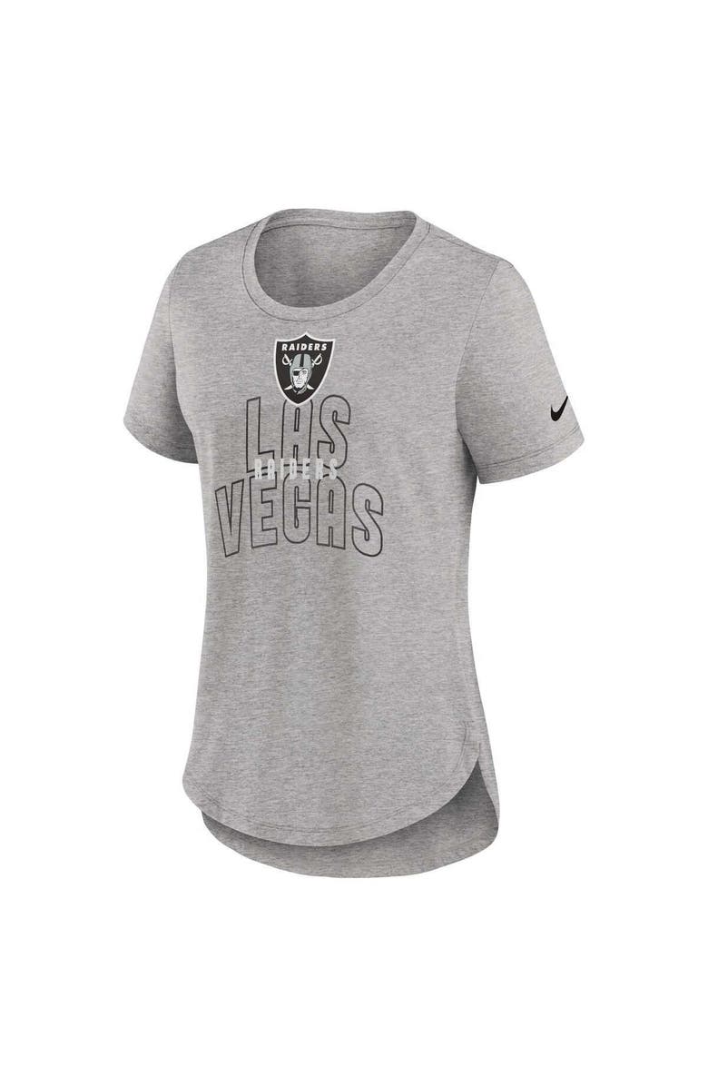 Nike Women's Nike Heather Gray Las Vegas Raiders Fashion Tri-Blend T-Shirt, Alternate, color, Heather Gray