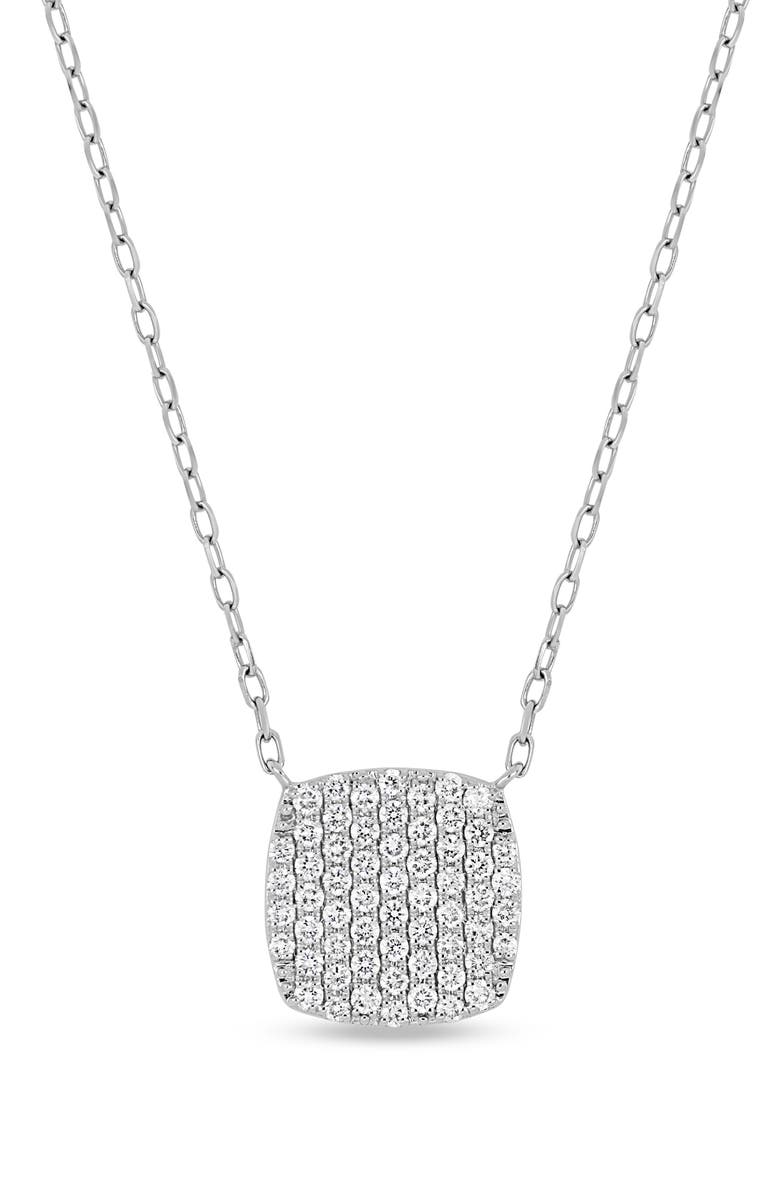 Bony Levy 18K White Gold Pavé Diamond Cushion Pendant Necklace, Alternate, color, 18K White Gold