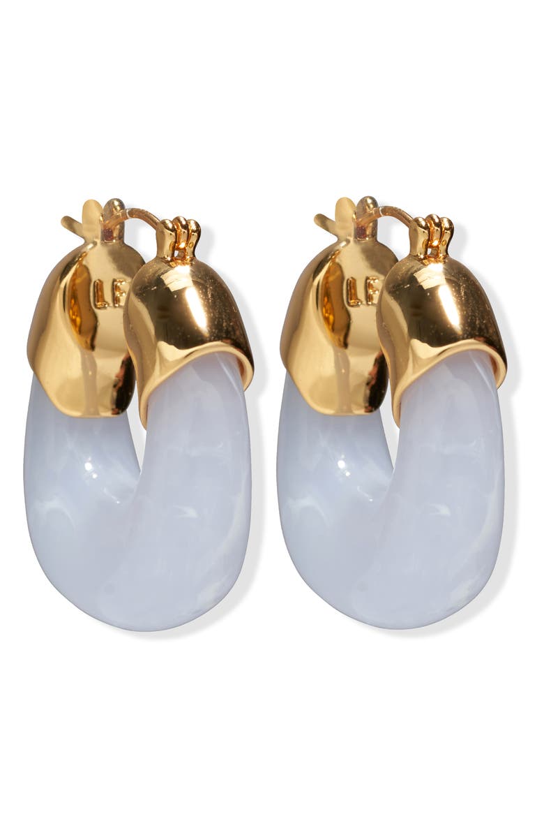 Lizzie Fortunato Mini Organic Hoop Earrings, Main, color, Blue