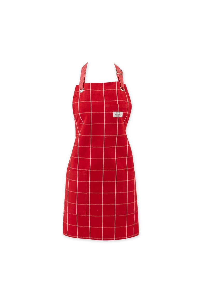 Windowpane Pantry Apron, Main, color, Red Cider