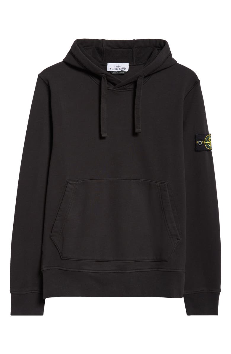 Stone Island Felpa Pullover Hoodie, Alternate, color, Black
