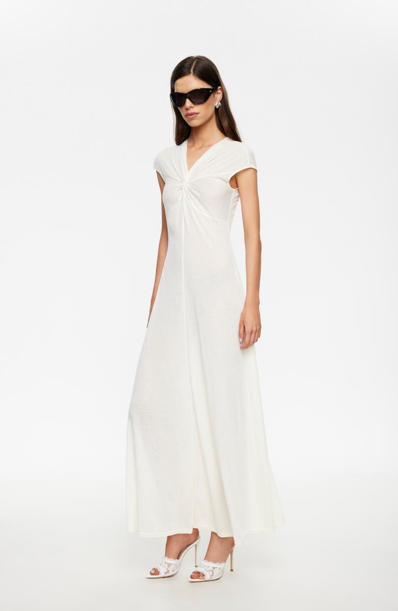 LIONESS Adriana Twist Front Maxi Dress, Alternate, color, Vanilla