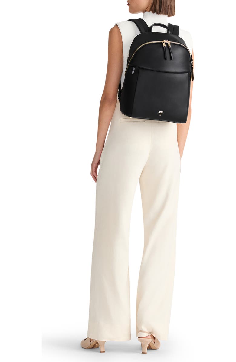 TUMI Holland Leather Backpack, Alternate, color, Black/ Light Gold