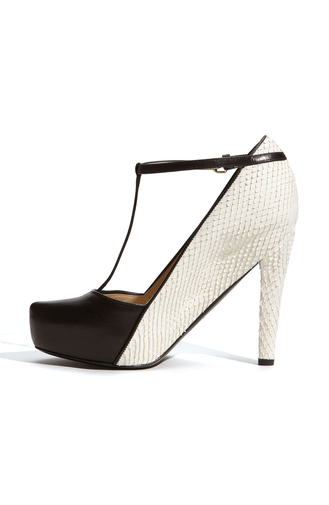 'Calder' T-Strap Pump, Alternate, color, BLACK MULTI