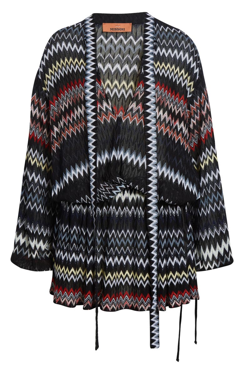 Missoni Long Sleeve Zigzag Knit Minidress, Main, color, Multicolor W Black Bs