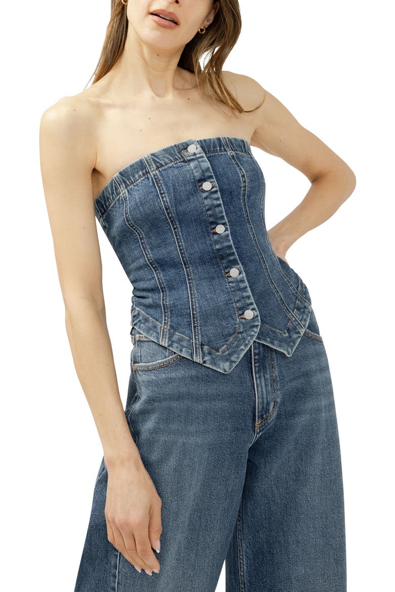 Denim Corset Top, Alternate, color, SPARKLER
