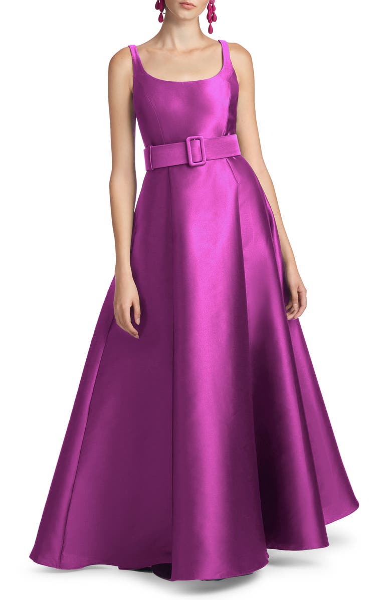 Sachin & Babi Kruse Belted A-Line Gown, Main, color,