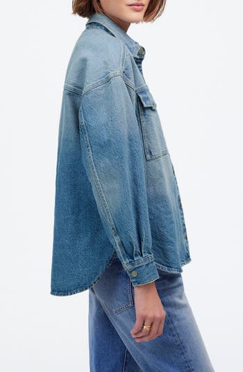 【Anyone more】Myua Boxy Fit Denim Pocket Shirt Jacket Madewell Boxy Denim Shirt Jacket | Nordstrom