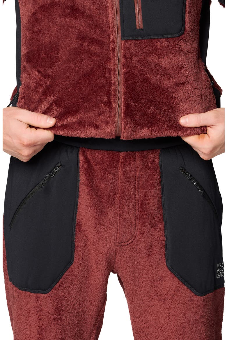 Polartec® High Loft Fleece Pants, Alternate, color, BOURBON BROWN/ BLACK