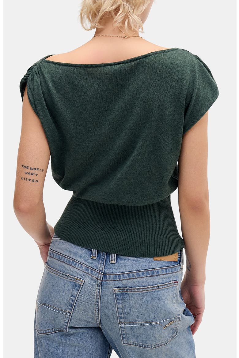 Bailey Boat Neck Knit Crop Top, Alternate, color, KHAKI