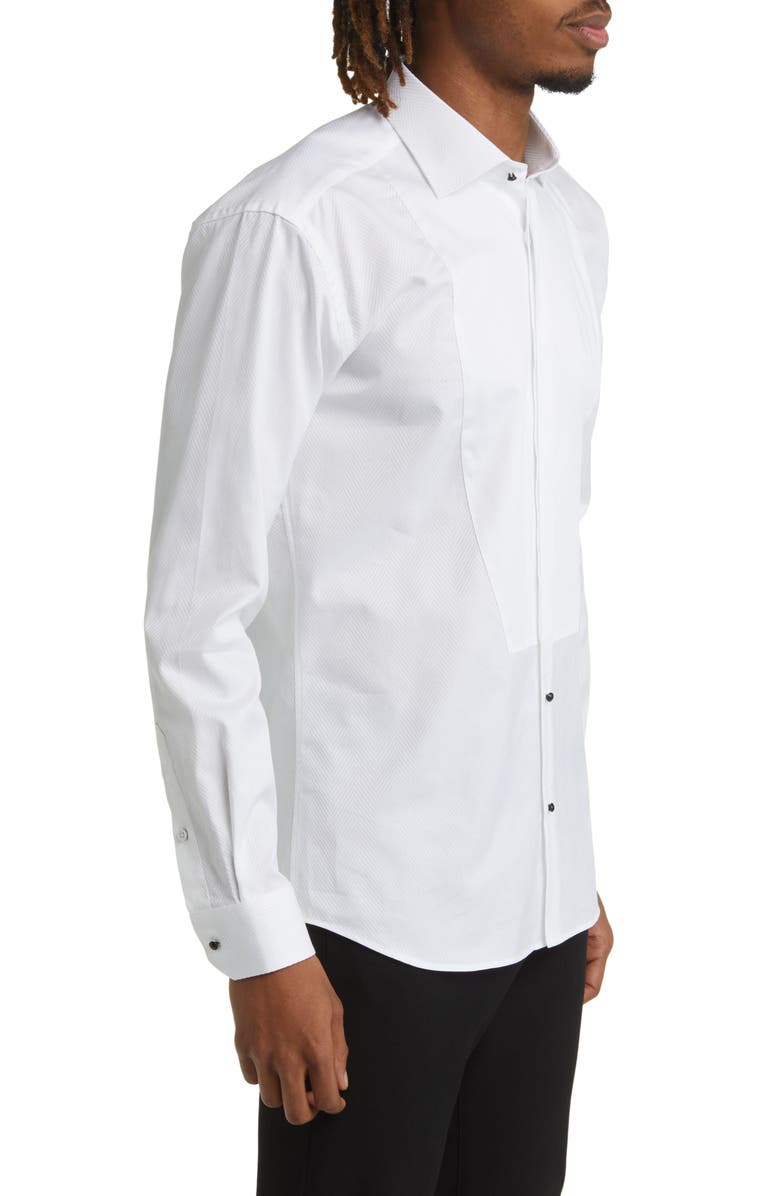 Maceoo Fibonacci Angled Lines Regular Fit Cotton Button-Up Shirt, Alternate, color, White