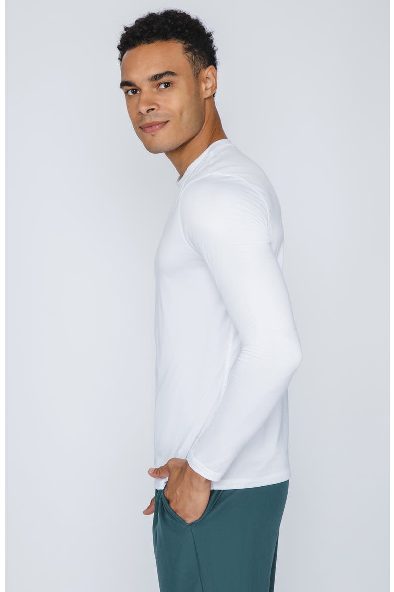 Cationic Heather Long Sleeve Shirt, Alternate, color, WHITE