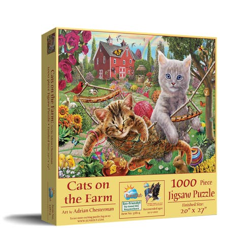 Cats on the Farm 1000 piece Jigsaw Puzzle for Adults